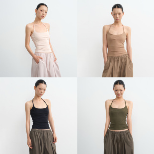 吊带背心T恤女外穿无袖 LINY 设计感挂脖修身 25SS 上衣 LIBERTY