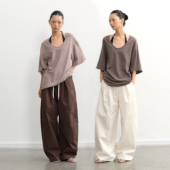 LINY 上衣 40天丝莱赛尔设计感V领宽松针织T恤女短袖 LIBERTY 25SS