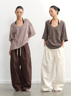 LINY LIBERTY 25SS 40天丝莱赛尔设计感V领宽松针织T恤女短袖上衣