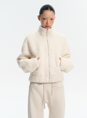 LINY LIBERTY 25AW 复古立领皮毛一体羊羔毛夹克女短款宽松外套