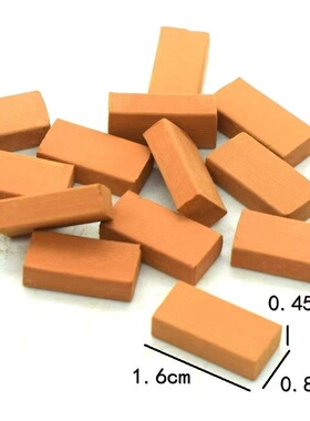 1比16迷你模型砖块红砖手工diy盖房子积木玩具仿真小建筑微缩场景