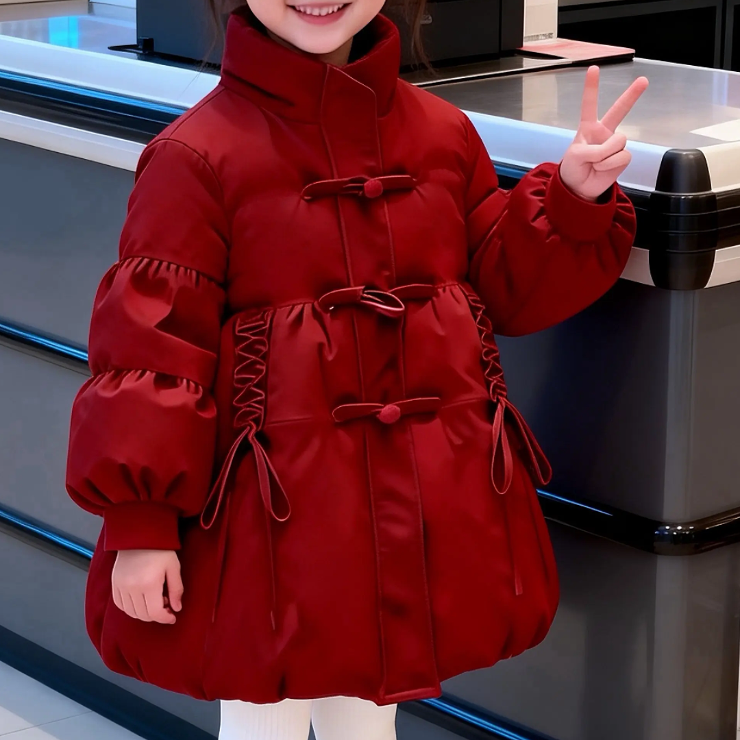 女童红色棉服冬装2026新款儿童时尚加厚牛角扣外套女孩衣服,童装/婴儿装/亲子装,棉袄/棉服,淘宝优惠券,粉丝福利购,淘宝优惠卷