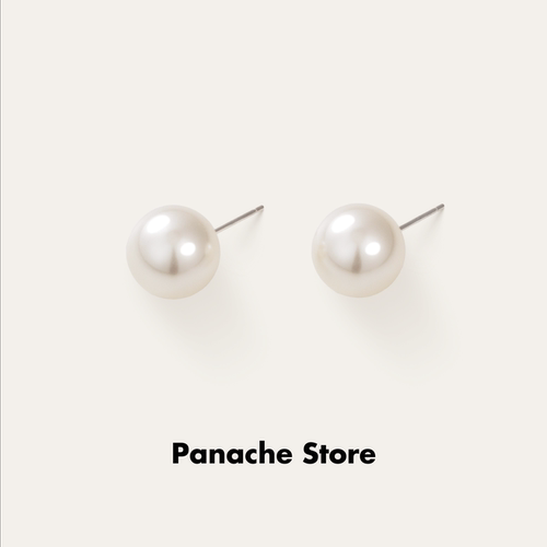 PANACHE 施家强光S925银珍珠耳钉 纯银气质高级感百搭简约耳环女