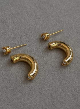 PANACHE 小米珍珠C型后挂式耳环多佩戴气质简约高级小众精致耳钉