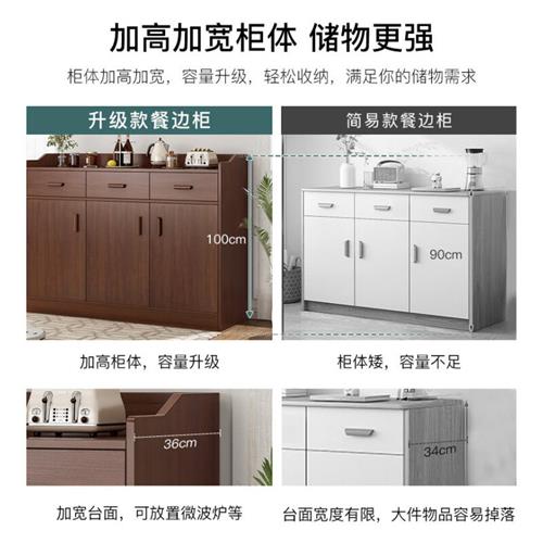 皇澜匠餐边柜子收纳柜茶水柜现代简约客厅酒柜收纳柜家用厨