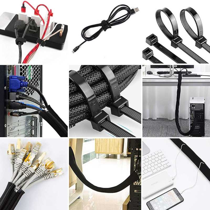 132/136Pcs Cable Organizer Kit of Split Cable Sleeves with S