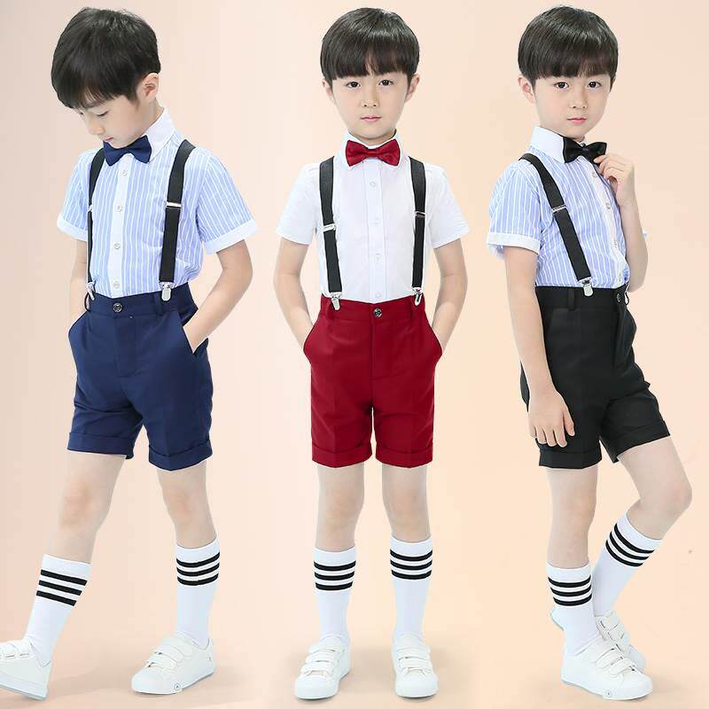 极速l儿童演服男童女童幼儿合园背带裤套装学生大出唱六一朗诵表