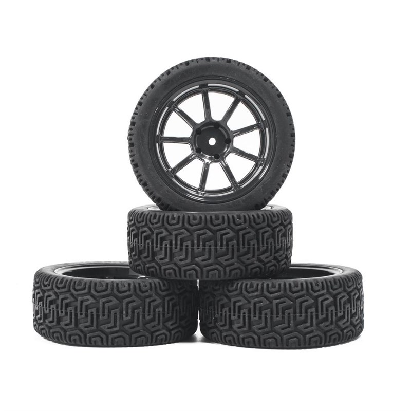 4pcs RC 1/10 Tires Wheels hub 12mm Hex for 110 HSP HPI Axi