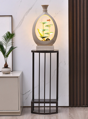 轻奢简约现代流水摆件循环水客厅装饰风水轮招财乔迁新居开业礼物