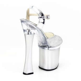 夜店防水台拍照模特走秀超高跟凉鞋 单鞋 厘米粗跟礼服婚鞋 20公分