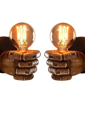 Retro Resin Fist Wall Lamp Bulb Sconces Fixture Home Resin L