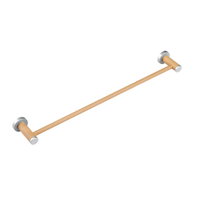 毛巾杆单杆卫生间毛巾收纳架轻奢浴室挂杆木质民宿置物架五金挂件