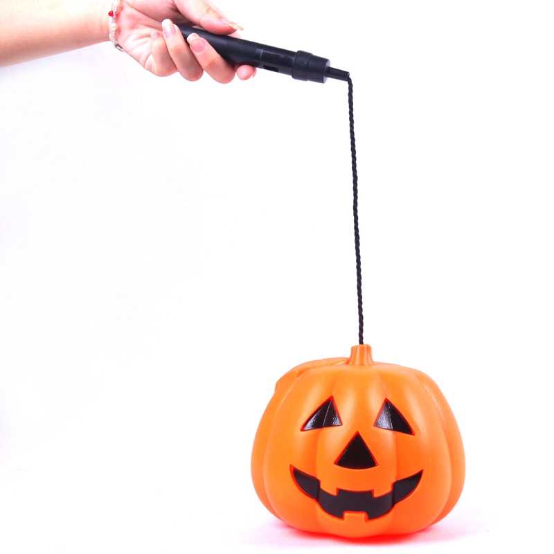 万圣节手提南瓜灯儿童发光灯笼糖果篮装饰道具讨糖南瓜桶带盖子摆