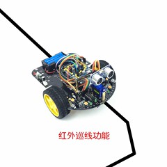 STM32智能小车STM32F103C8T6二驱循迹超音波R避障智能车灭火机器