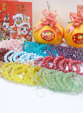 樱花玛瑙海蓝宝天河石草莓紫黄粉发水晶南红石榴石碧玺手链手串女