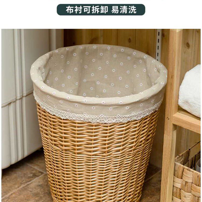 极速脏衣篮藤编有盖篓大号放衣服收纳筐火锅饭店编织柳编衣物娄子