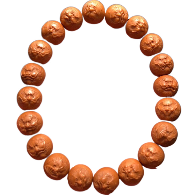 猴头手串雕刻浮雕正圆钟馗核雕手链野生文玩小核桃非桃核橄榄核