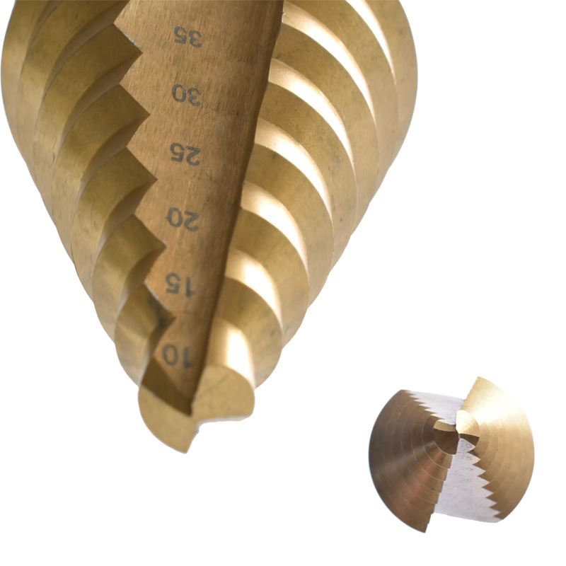 10-45mm宝塔钻高速网三角直槽电钻薄板扩孔台阶塔钻镀钛阶梯钻头