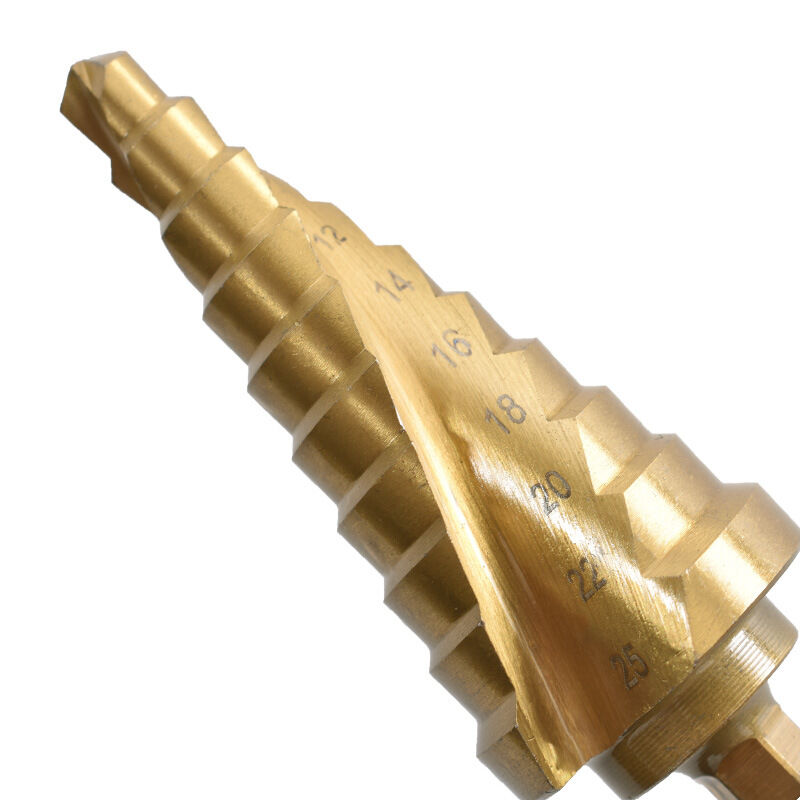 六角柄螺旋阶梯钻头6-25mm高速钢扩孔台阶钻头镀钛开孔器宝塔钻头