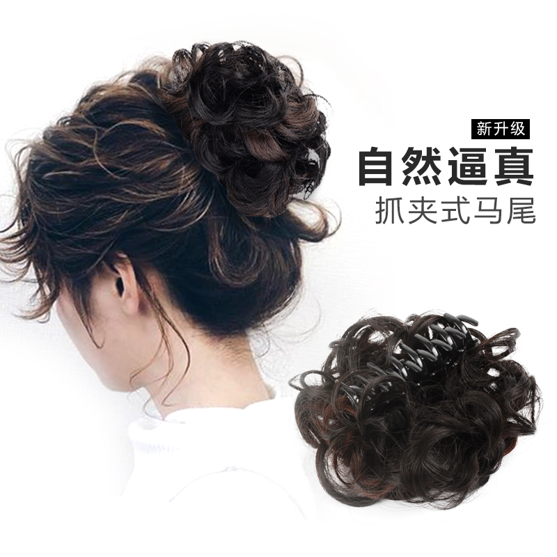 头饰假发短发女头发夹子妈妈发卡 发夹后脑勺头花抓夹中老年盘发