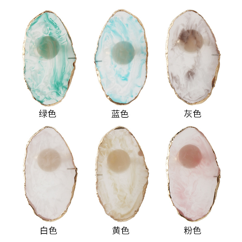 日系美甲金边玛瑙调色盘水晶树脂