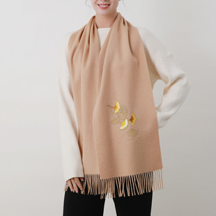 100纯羊绒苏绣围巾披肩妈妈款2025冬季羊绒围脖保暖山羊绒围巾女