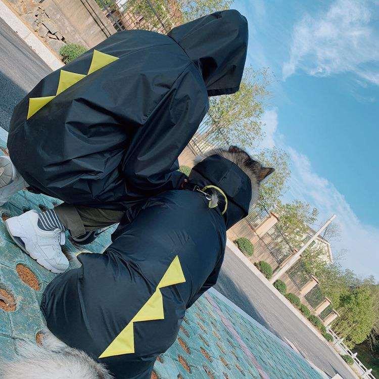 反光狗狗雨衣阿拉斯加二哈泰迪大小型犬全包宠物主人亲子装衣服薄