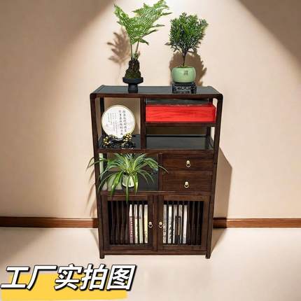 新中式茶叶展示柜茶室置物架非实木隔断多宝阁客厅摆件架