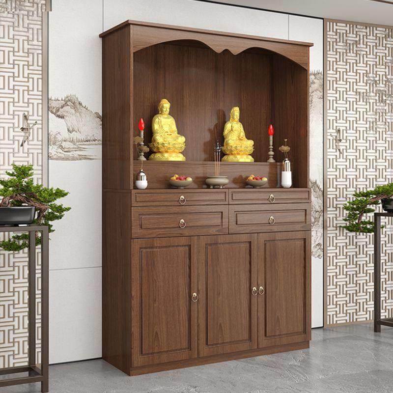 实木佛龛供桌神台柜家用新中式财神爷佛像立柜观音菩萨供奉香案台