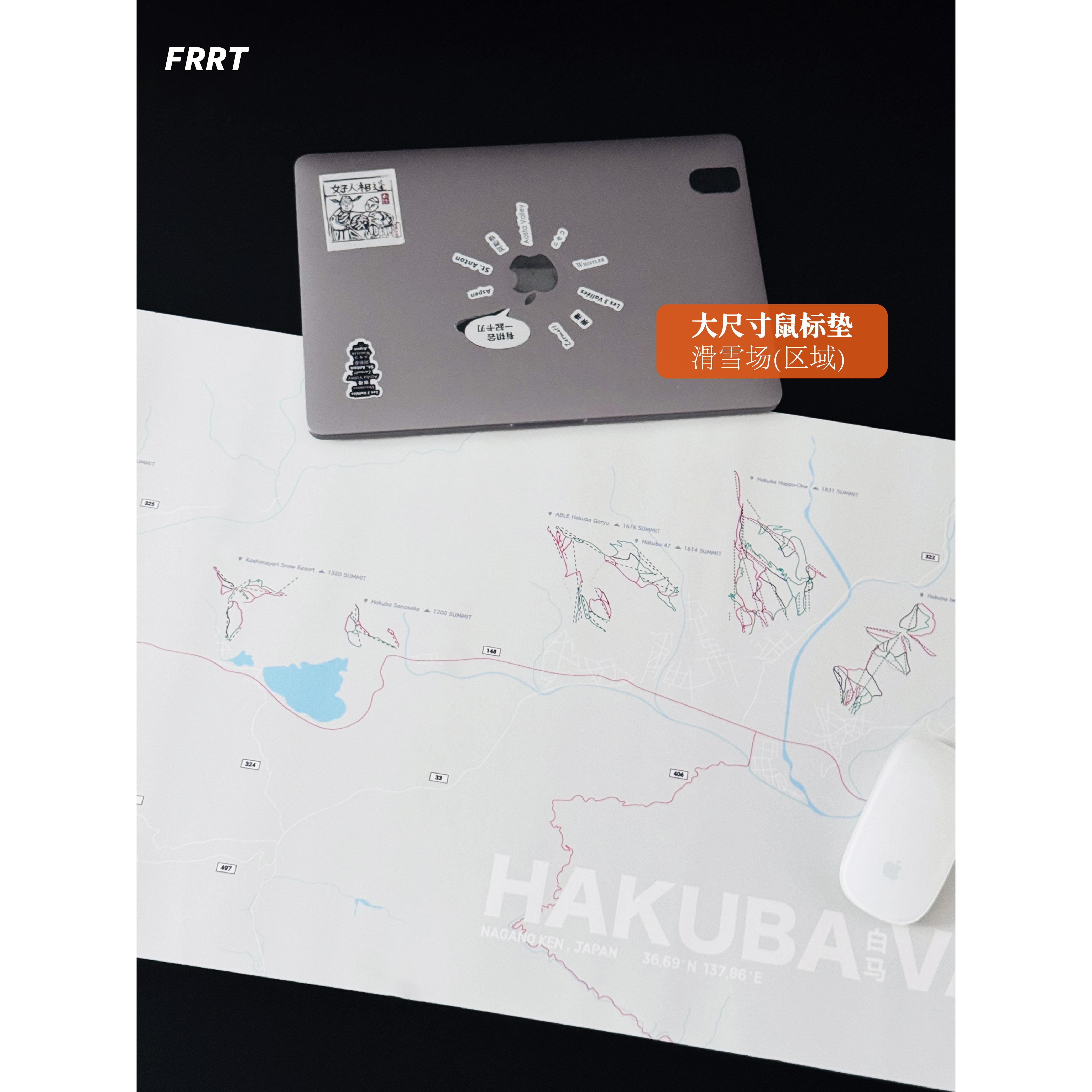 FRRT蒙眼雪貂 雪域 大号户外滑雪风格小众家用办公皮革鼠标垫桌垫