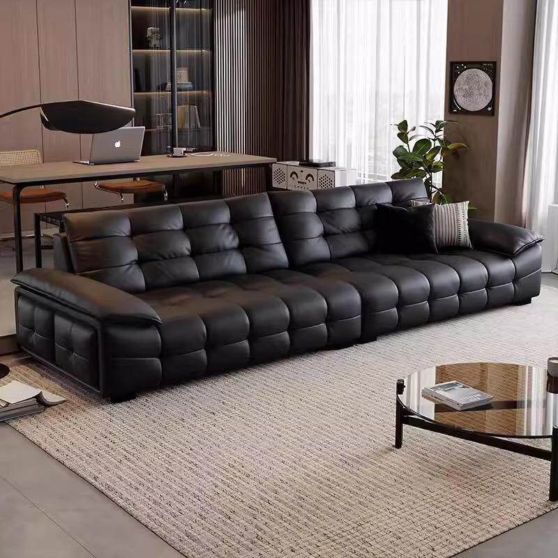 慕邦卡瑞 高靠劳伦斯真皮沙发客厅2025新款意式简约直排皮沙发F