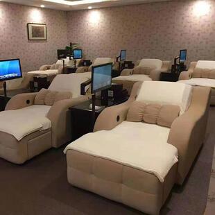 洗浴中心休息大厅沙发电动足浴沙发桑拿会所洗脚按摩床带电视