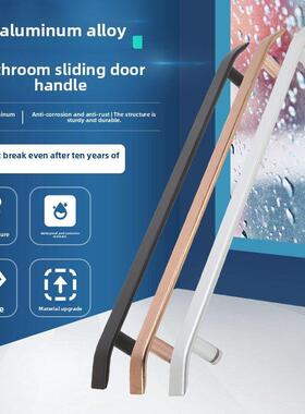 淋浴房拉手 卫生间浴室玻璃门把手冲凉房移门拉手太空铝孔距440mm