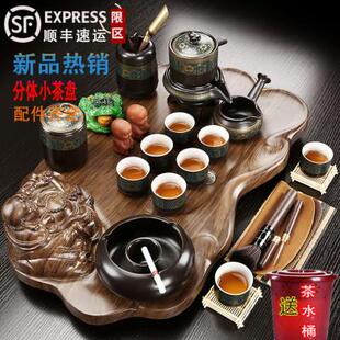 家用客厅陶瓷自动泡茶壶茶杯办公室会客流水茶盘茶台 功夫茶具套装