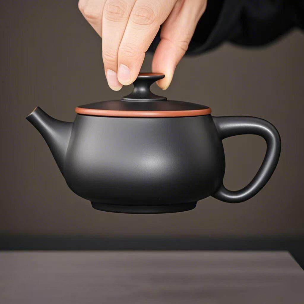 建水紫陶茶壶纯手工凤鸣壶大口汉瓦壶非紫砂茶壶原矿名家单壶茶具