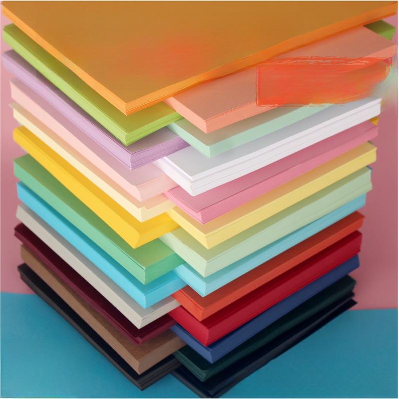 A4A3彩色手工纸板A5硬彩色卡片封面纸幼儿园DIY手绘创作24色