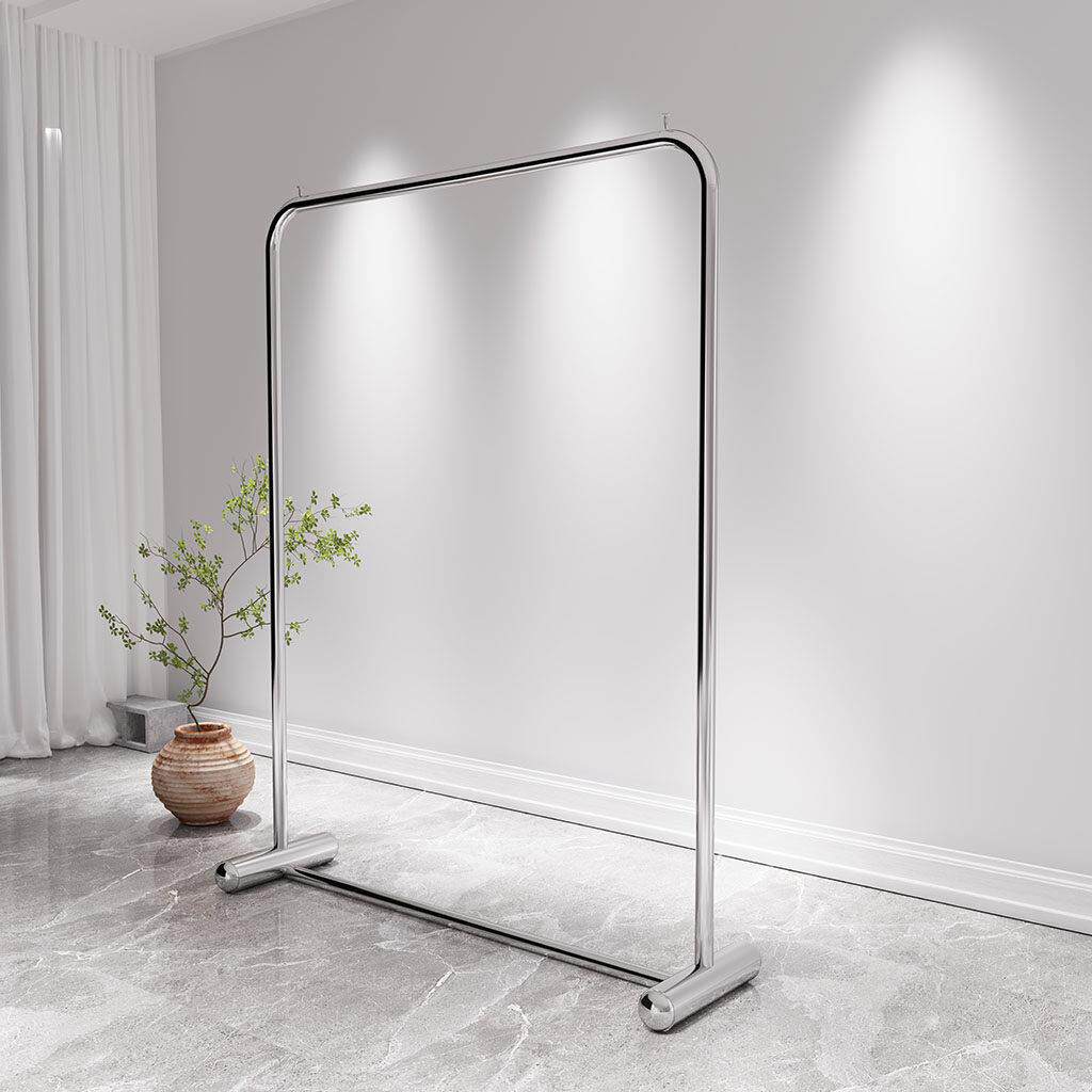 服装店货架展示架不锈钢拉丝女装店橱窗展示架中岛服装挂架挂衣架