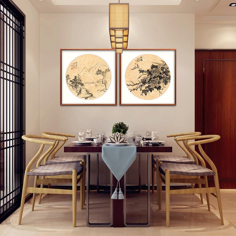 网红新关中式装饰客厅玄书古挂画画国复壁画房彭远凉画秋韵款