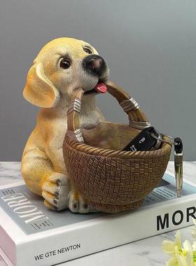 可爱小狗钥匙收纳盒创意家居客厅鞋柜进门餐桌玄关电视柜装饰摆件