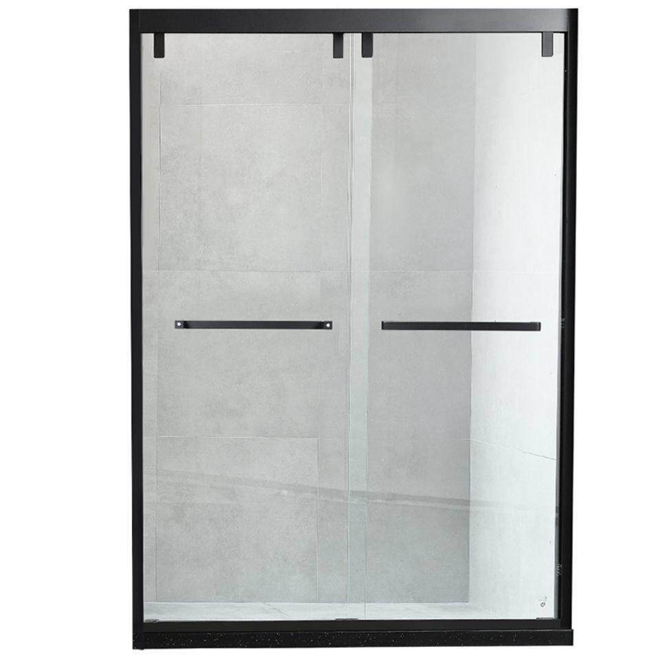 浴房浴室隔断移门屏风简易洗澡房定制黑色一字型淋浴房钢化玻璃
