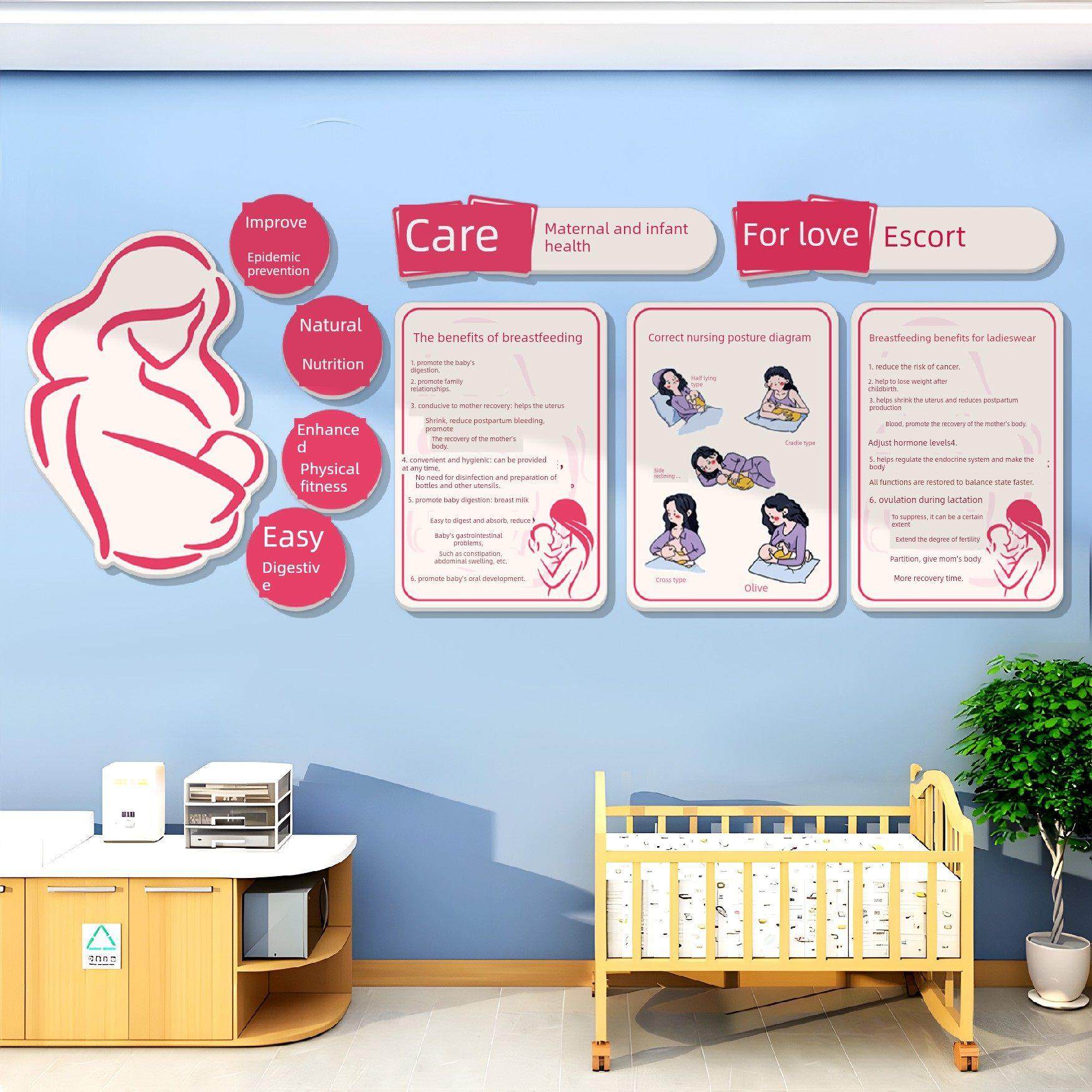 母婴室布置墙面装饰挂画月子中心医院文化背景墙哺育知识宣传海报,家居饰品,软装墙贴,淘宝优惠券,粉丝福利购,淘宝优惠卷