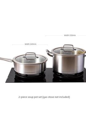 不锈钢锅具组合平底锅汤锅样板房间厨房饰品摆件组合套装橱柜装饰