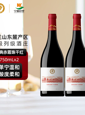 爱丝维娜 宁夏贺兰山经典赤霞珠干红葡萄酒750ml*2支红酒礼盒国产