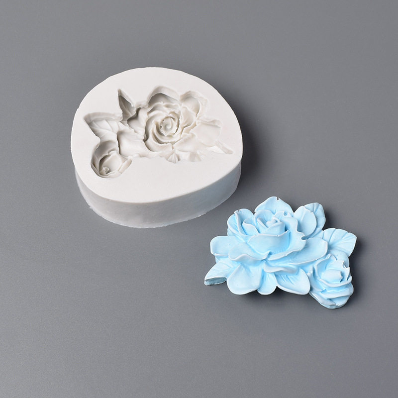 玫瑰花栀子花鸡蛋花硅胶模具翻糖