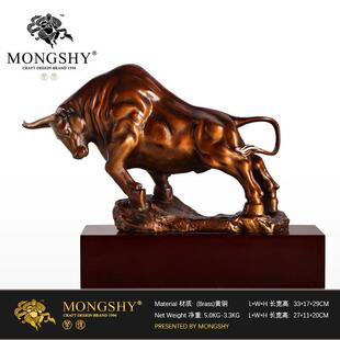 铜牛摆件生肖牛拓荒牛工艺礼品摆饰办公室铜家居装饰品开 业送礼