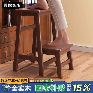 实木折叠梯凳家用梯子两用吧台凳登高取物置物爬高多功能台阶凳子