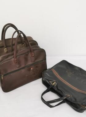 民俗怀旧80年代公文包手提包摆件老皮革提兜皮包老物件收藏装饰品