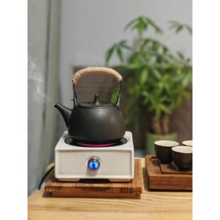 陶壶围炉煮茶粗陶陶瓷家用电陶壶泡茶器烧水提梁壶户外明火煮茶壶