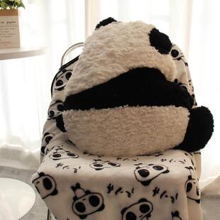 背影熊猫抱枕被子两用客厅沙发宿舍睡觉办公室靠垫盖腿午睡汽车用