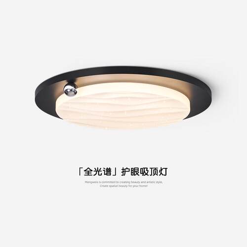 意式极简卧室吸顶灯全光谱护眼满天星儿童房间灯黑色主卧书房灯